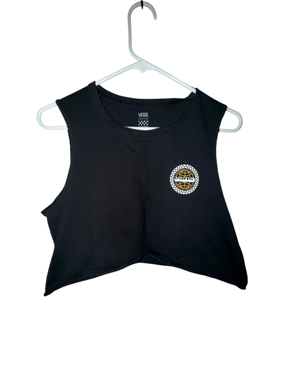 Vans Black Cropped Logo Tank Top